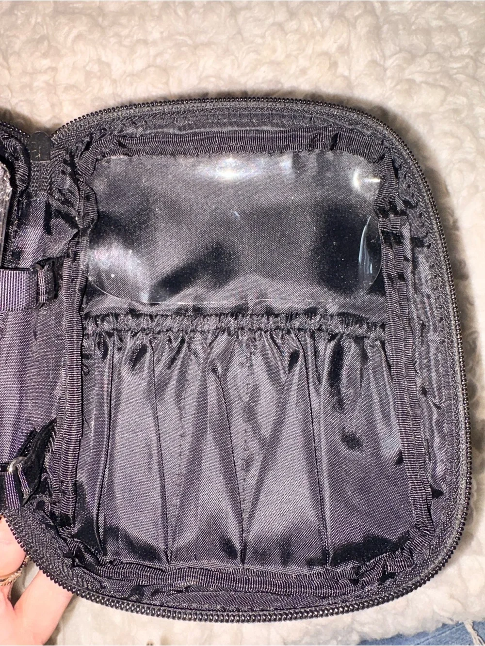 Studio Basics Black Nylon Makeup Organizer Travel Train Case